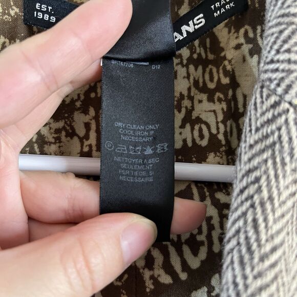 DKNY Tweed Jacket Brown Herringbone Wool Blazer Sport Coat 42R L Single Vent - Picture 6 of 9